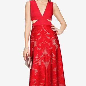 BCBGMaxAzria "Marilyne" V-Neck Cutout Gown